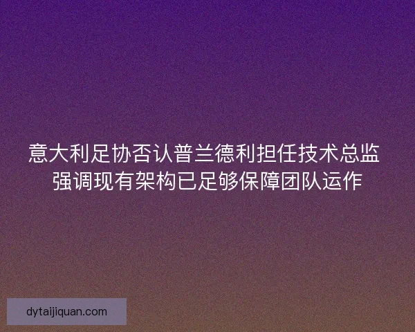 意大利足协否认普兰德利担任技术总监 强调现有架构已足够保障团队运作