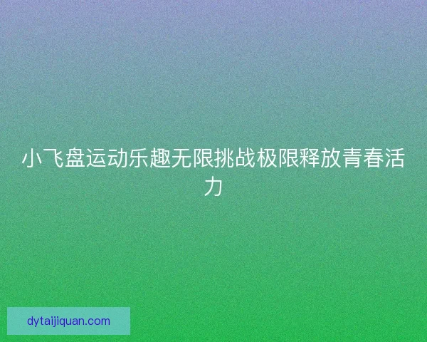 小飞盘运动乐趣无限挑战极限释放青春活力